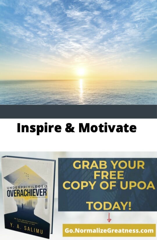 Inspiring and motivational sunrise next to a positive quote on life.